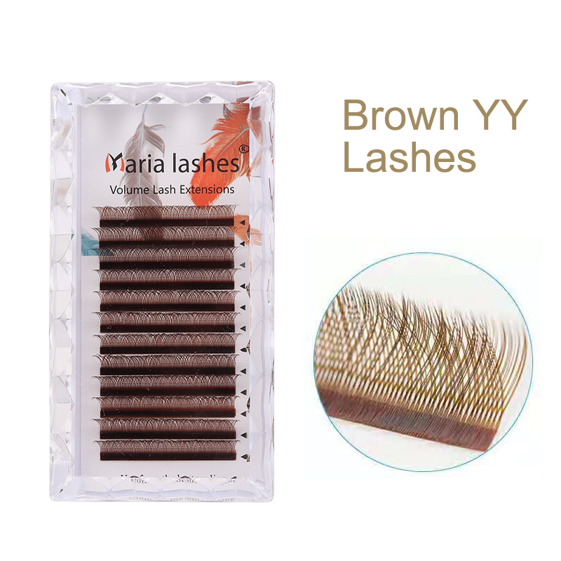 Eyelash Extension Yy - MARIA Brown YY Şekilli Kirpik Renkli