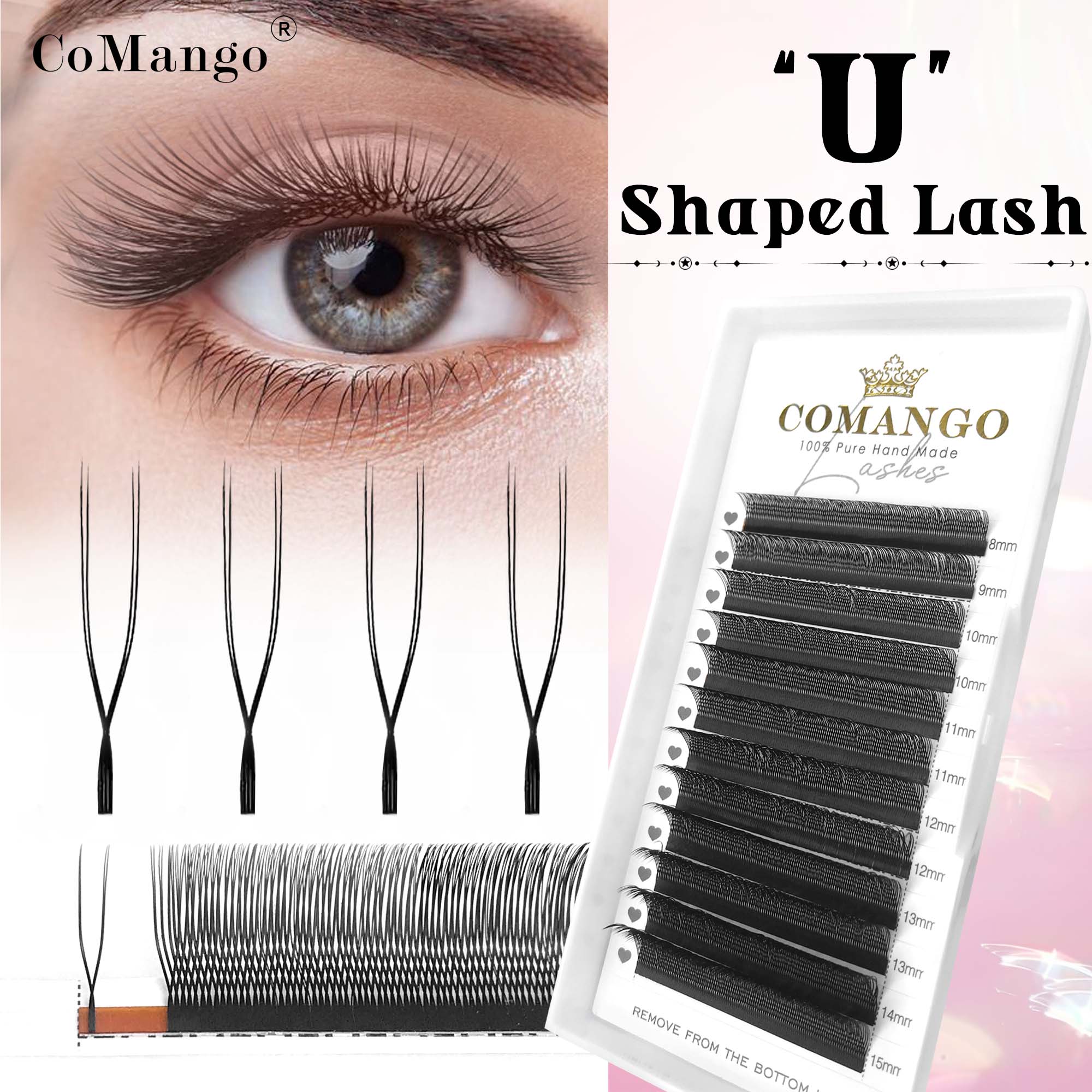 CoMango U şekilli paralel çiçe - Eyelash Extension Volume Styles incelemesi ve fiyatı