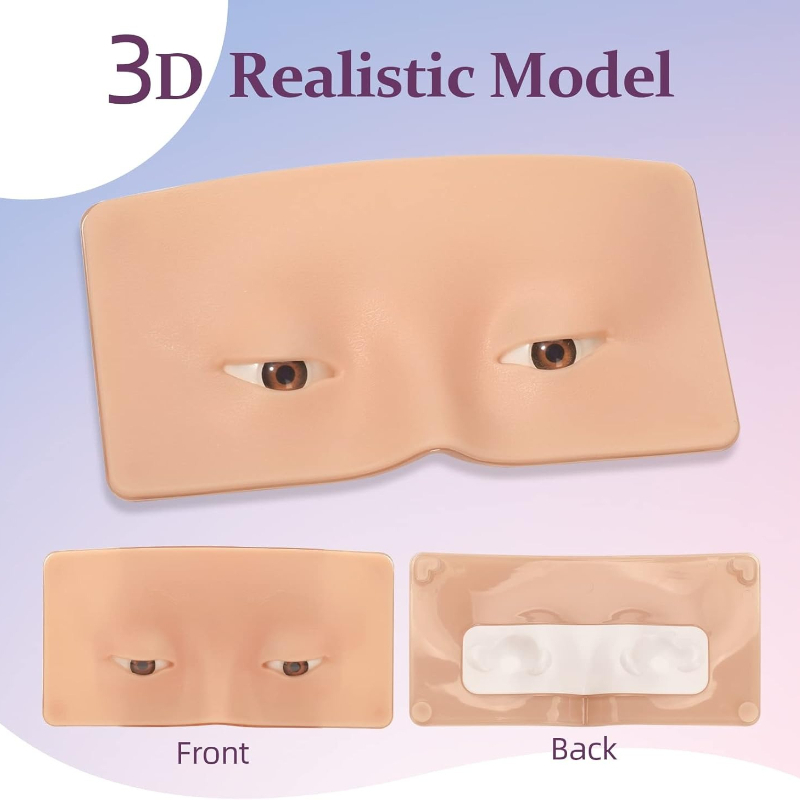 3D Silikon Yüz Makyaj Pratik T - Eyelash Extension Open Eye incelemesi ve fiyatı