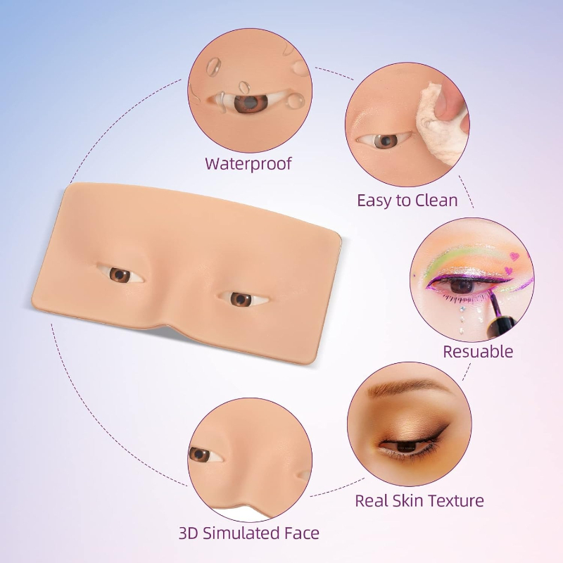 3D Silikon Yüz Makyaj Pratik T - Eyelash Extension Open Eye incelemesi ve fiyatı