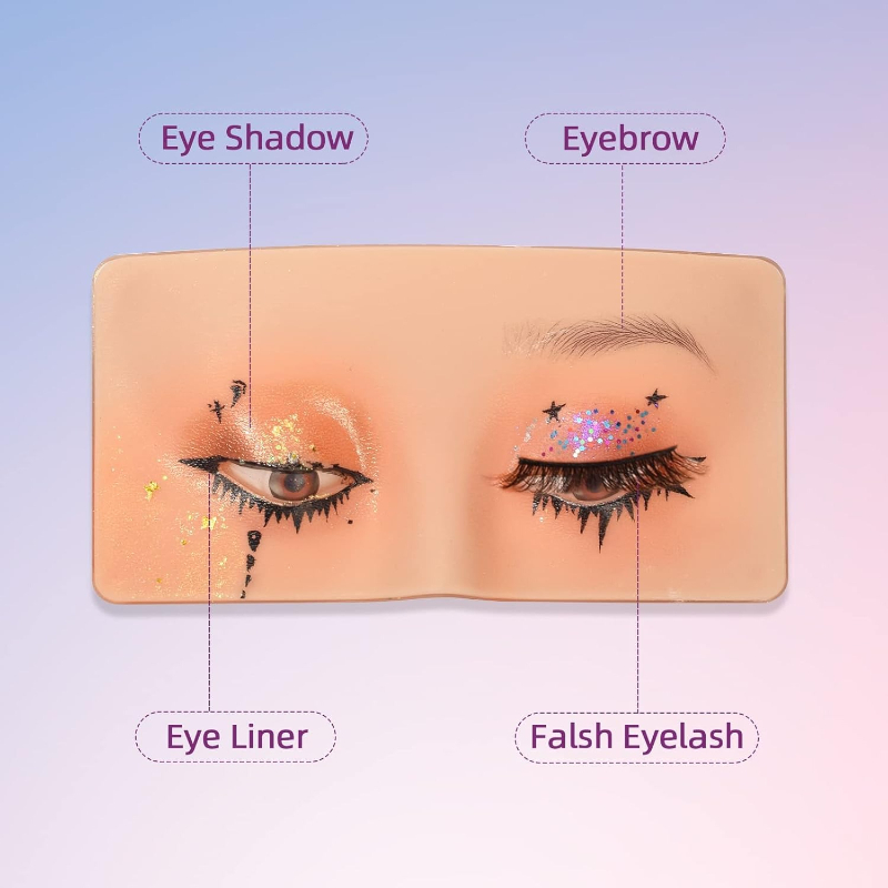 3D Silikon Yüz Makyaj Pratik T - Eyelash Extension Open Eye incelemesi ve fiyatı